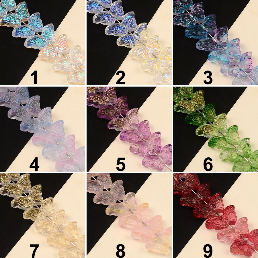 8x15mm Butterfly Shape Czech Pendant Lampwork Glass Beads Loose Beads For Jewelry Making Handmade Diy Clothing Or Jewelry Design