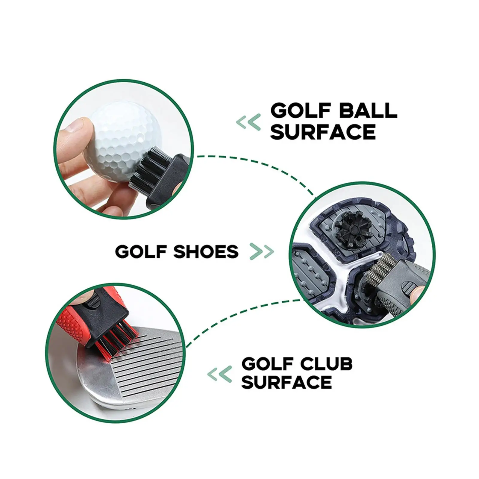 Golf Club Cleaning Brush PP Pocket Groove Cleaner Small Tool Easy Carry Golf Accessories for Driving Range and Course