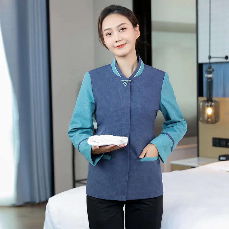 Cleaning Work Uniform Long Sleeve Hotel Room Housekeeping Staff Set Property Mall Floor Cleaning Aunt Autumn Workwear