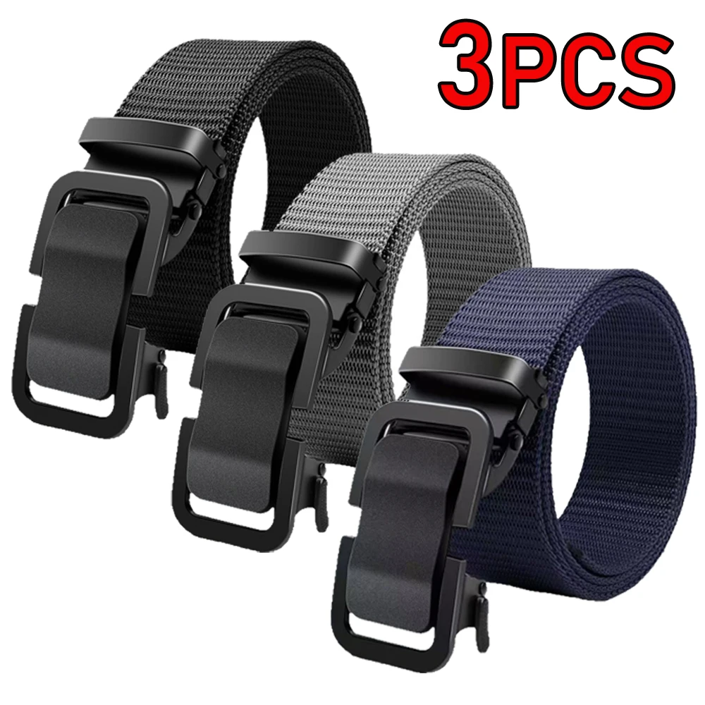 Nylon Braided Tactical Belt with Automatic Buckle, Heavy-Duty Workwear Belt for Men Women, Outdoor & Military Training Waistband