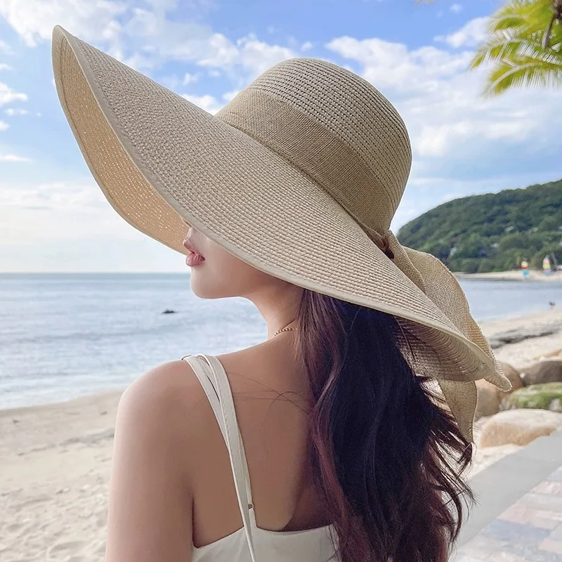 civic-keys-women's-summer-outdoor-sun-protection-hat-large-brim-beach-sand-outdoor-casual-straw-hat-uv-protection-cap