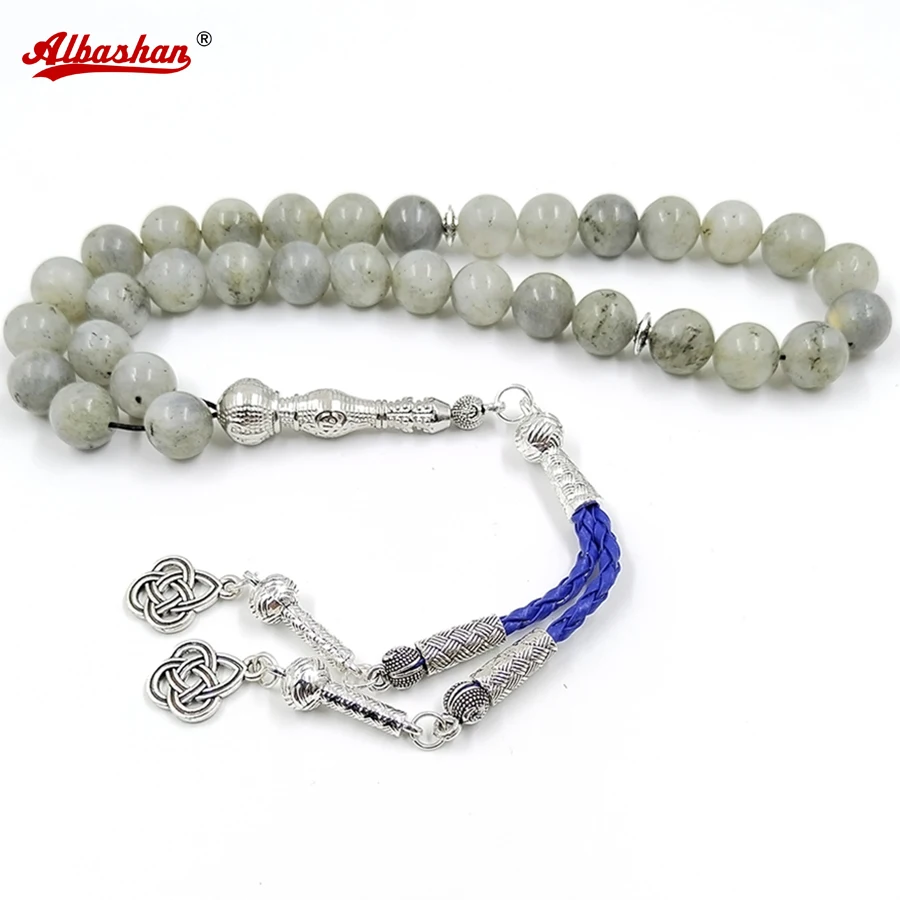 

Natural Labradorite Stone Tasbih muslim man bracelet misbaha islamic gift masbaha 33 45 51 66 99 beads