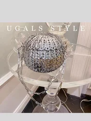 Bling Shiny Sequined Circular Ball Bag Fashion Women's Handbag Glitter Evening Bag Wedding Party Clutch Purse Crossbody Bag