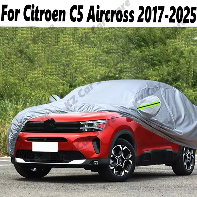 

Full Black Car Cover For Citroen C5 Aircross 2017-2025 Anti UV Sun Rain Snow Dust Resistant Waterproof SUV Cover