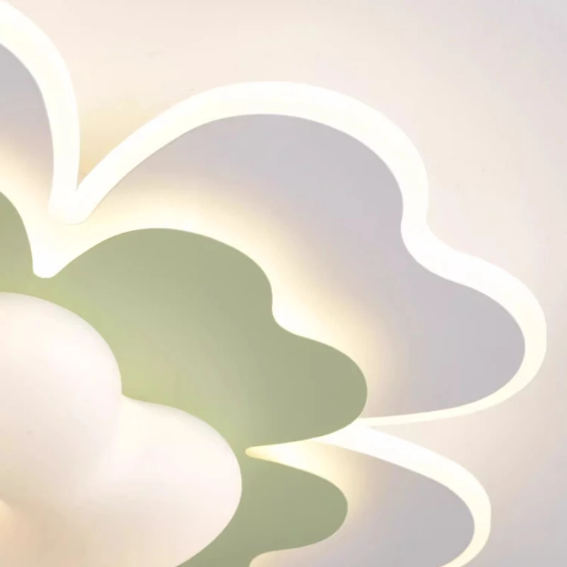 كريم نمط الاكريليك خمس أوراق البرسيم على شكل أضواء السقف حساسة غرفة نوم رئيسية حماية العين مصباح السقف دراسة غرفة المعيشة