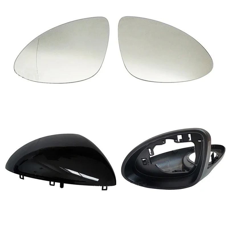 

Auto Left Right Heated Rear Mirror Glass Mirror Cover Frame Trim for Porsche Cayenne 2011 2012 2013 2014