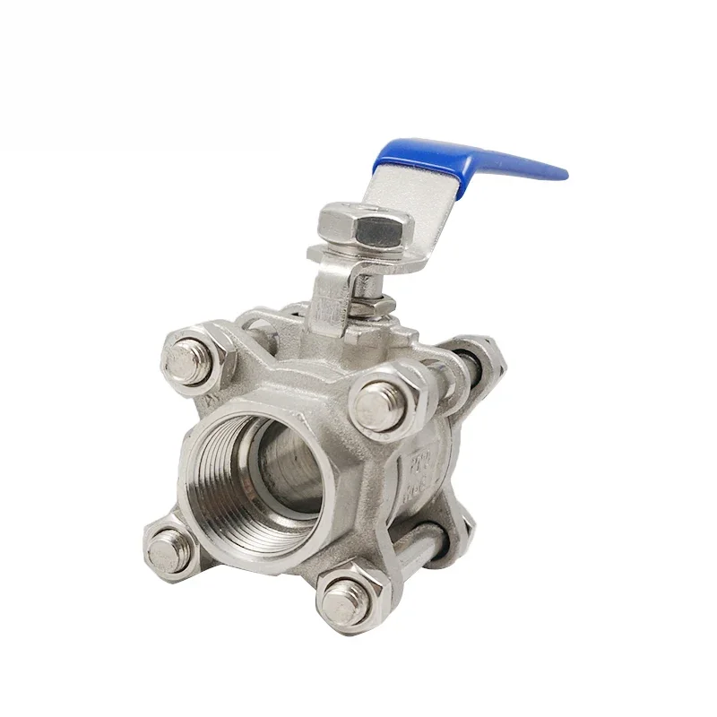 Sanitary grade SS304/316L 2-way DN50 2-inch three piece ball valve