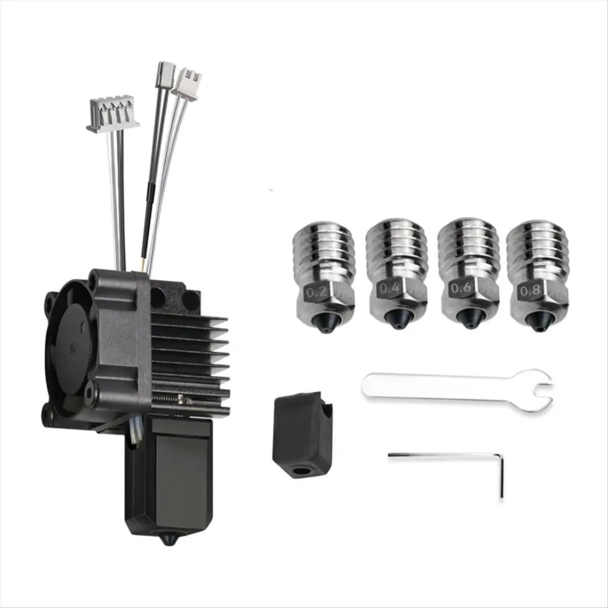 ☶❈＊♥AC219-For X1 X1C 3D Printer Hotend Kit with Cooling Fan V2.0 Print Head with Bi-Metal Nozzles 3D Printing Parts