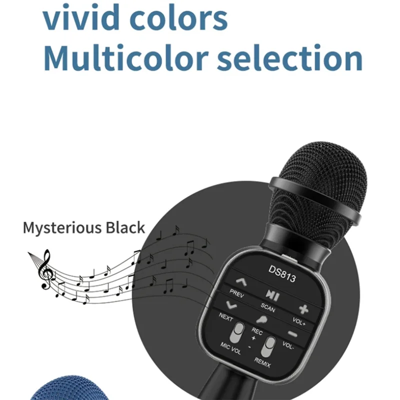 

Wireless Bluetooth Microphone Handheld Microphone Set Kit Professional Speaker Music Player Gaming Mic For DS813 Home KTV