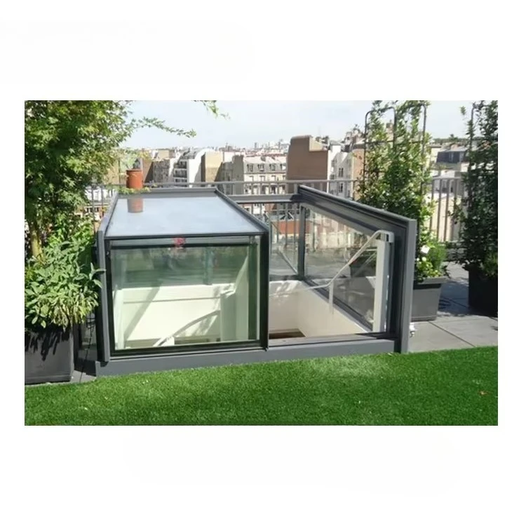 

Independent waterproof automatic opening skylight roof flat top staircase entrance hatch electric sliding boxed skylight
