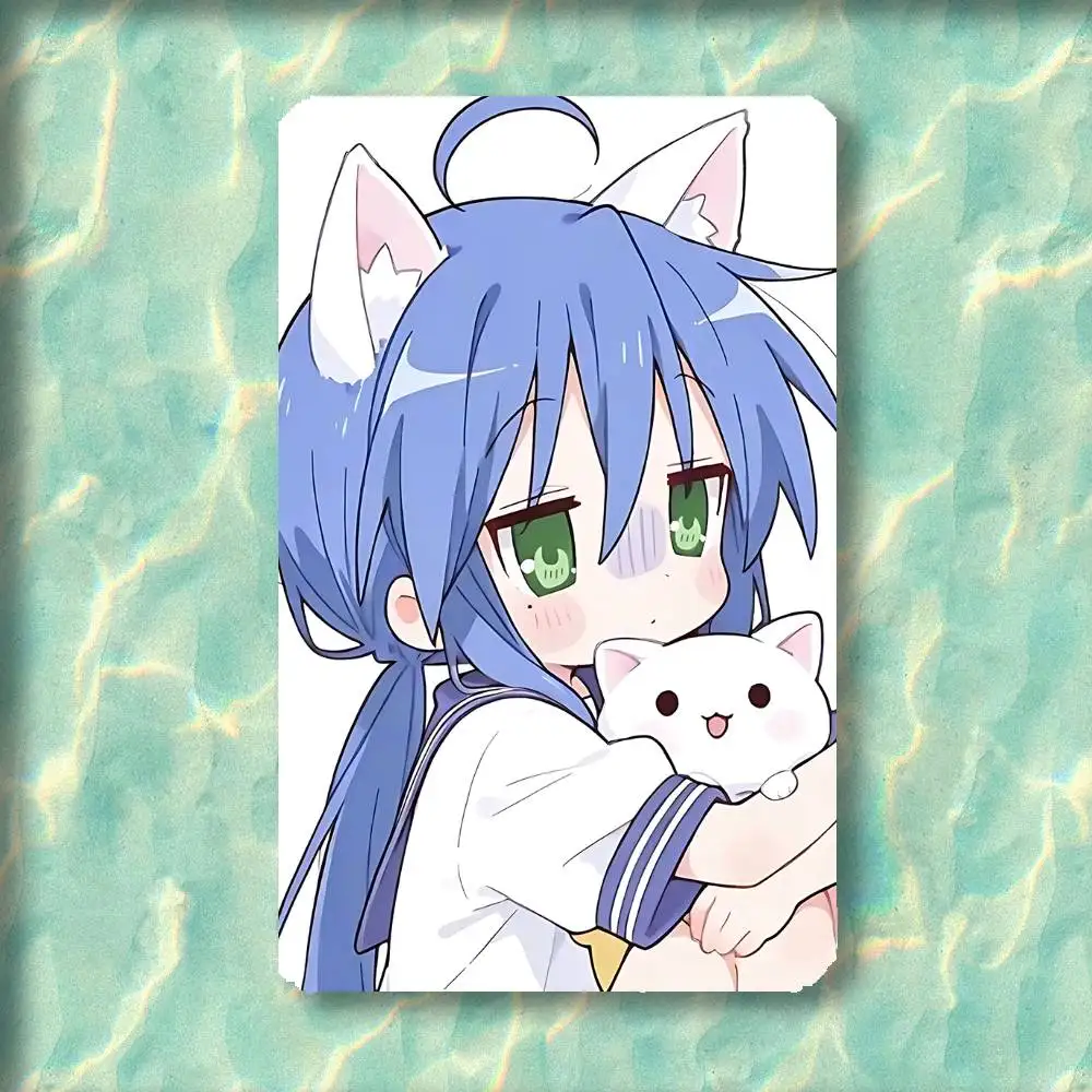 Konata Izumi L-Lucky S-Star Card Sticker Diy Decorate Exquisite Bank Card Decals Patch Documents Birthday Gift