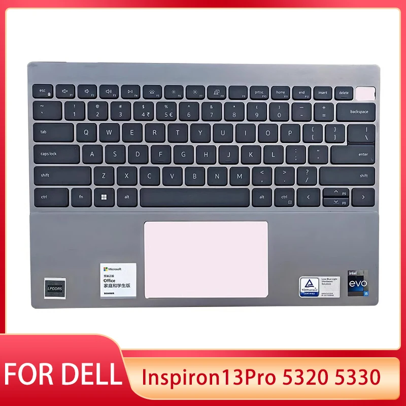 

New For DELL Inspiron 13Pro 5320 5330 Laptop US Keyboard With Backlight Palmrest Upper Cover Case Gray