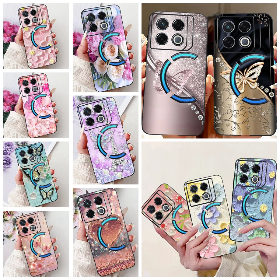 For Infinix GT 20 Pro GT20PRO Phone Case Back Cover Girly Fashion Flower Butterfly Paintong Soft TPU Bumper Infinix X6871 Fundas