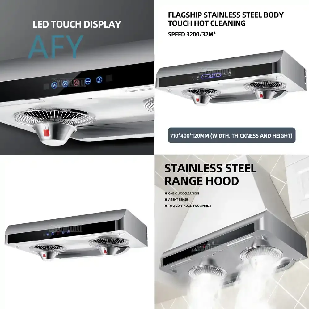 2025 Version 71CM Stainless Steel Range Hood for Kitchen Ventilation Exhaust Fan for Campana De Cocina Touch Type Hood