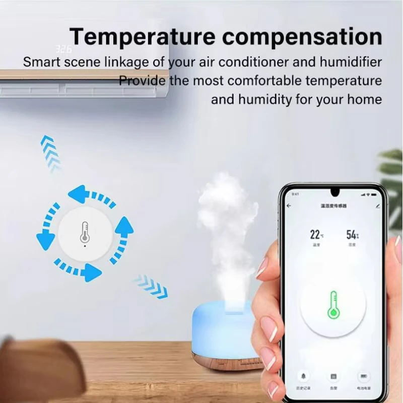 Tuya ZigBee Temperature And Humidity Sensor Work With Alexa Google Home Smart Life App Control