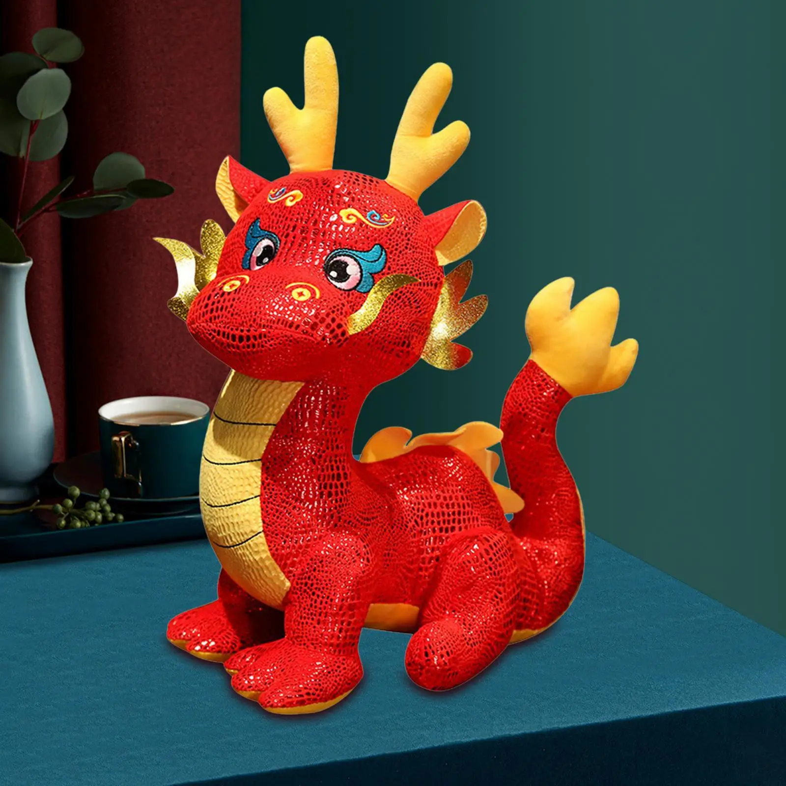 

Chinese Dragon Toy Stuffed Dragon Animal Doll Multipurpose Cute Kids Gift Throw