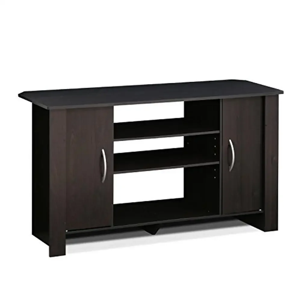 Entertainment Center TV Stand Adjustable Storage Shelves CARB Grade Particle Board 46-inch Panel Espresso