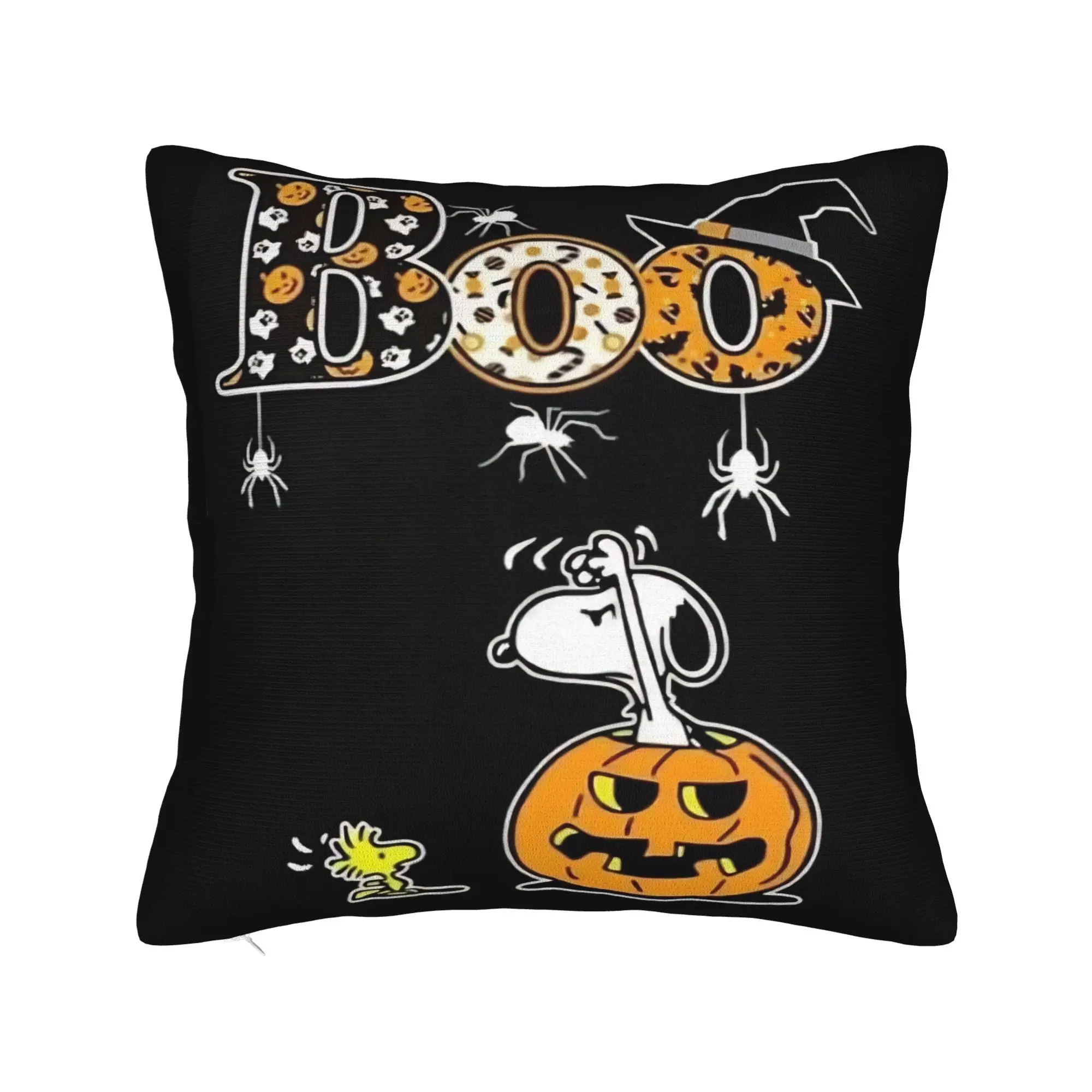 Halloween Snoopys Square Pillowcases Polyester Seat Boo Pumpkin Spider Cushion Case Cool Decorative Throw Pillow Case 40*40