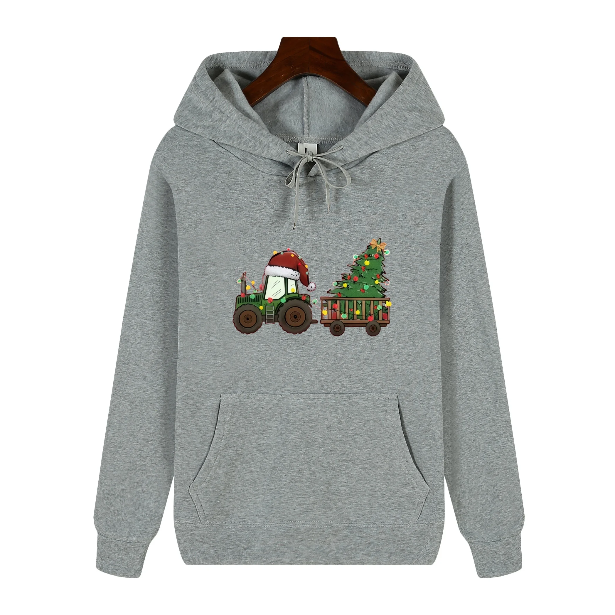 

Новинка 2026, мужская толстовка с двойным карманом и шнурком, свободная повседневная модная спортивная одежда с логотипом и принтом на открытом воздухе