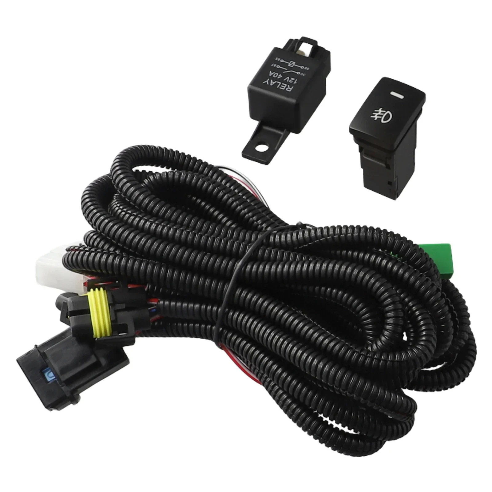 Kit Practical Fog light Wire harness Sockets 12V 40A For Toyota H11 Bulbs interface LED Indicators Switch Wiring