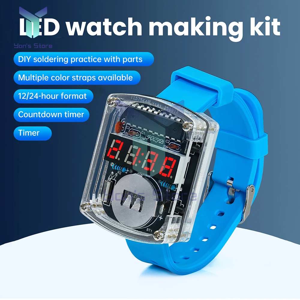 ساعة إلكترونية لتقوم بها بنفسك عدة LED عرض أنبوبي رقمي مشروع لحام إبداعي عرض أحمر ساعة أنبوبية رقمية لتقوم بها بنفسك عدة إلكترونية