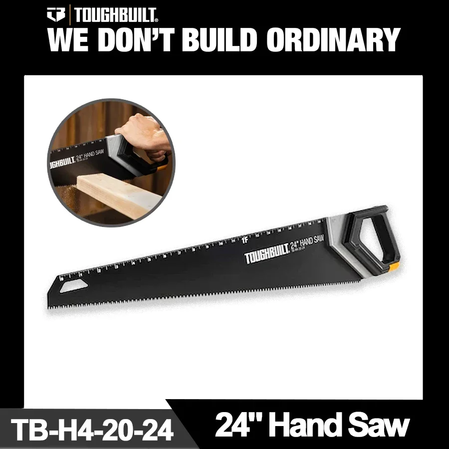 

Пила ручная TOUGHBUILT 24 дюйма (600 мм) из высокоуглеродистой стали с полимерным покрытием для резки древесины TB-H4-20-24