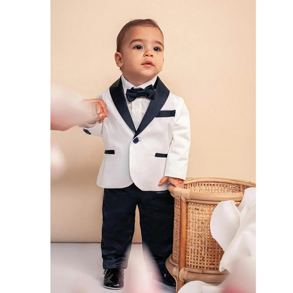 High Quality Boy Infant Suit Fashion 2 Piece Solid Shawl Lapel Formal Party Wedding Tuxedo for Children from 1 to 12 Years