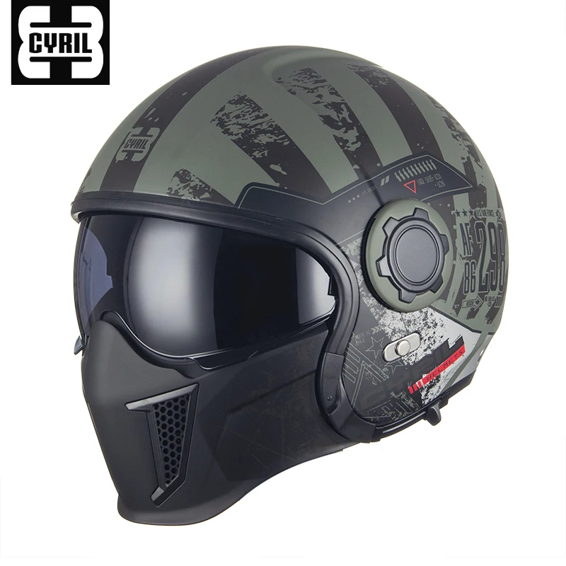 

Personality Modular Full Face Helmet Off Road Changeable Chin Cascos Para Moto 3/4 Open Face Vintage Dirt Bike Cascos Dot Ece