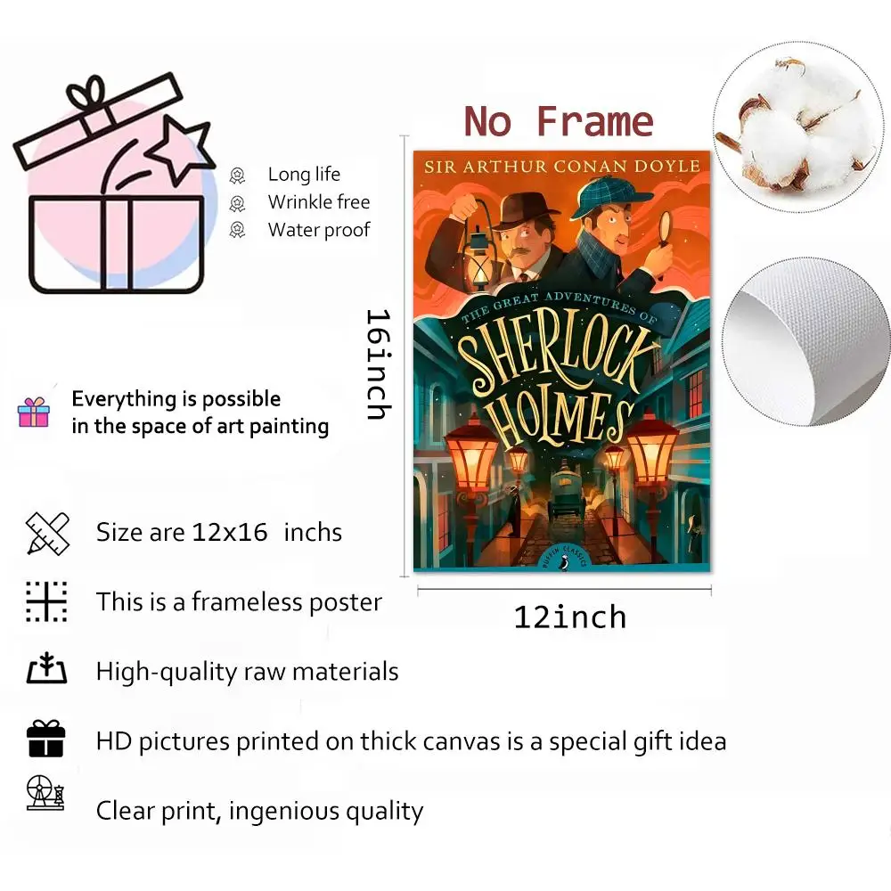 Novel Detective The Adventures Of Sherlock Holmes Painting Calligraphy Wall Art Mural Living Room Canvas Decor Gifts