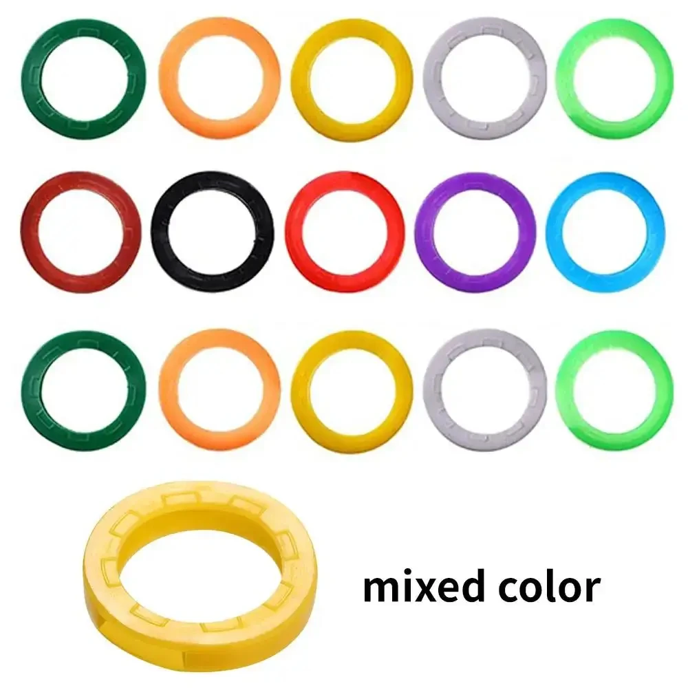 10/24/32pcs Color Key Sleeve Mixed Color Soft Silicone Elastic Key Cover Ring DIY Key Pendant Marking Distinguish The Key Cap