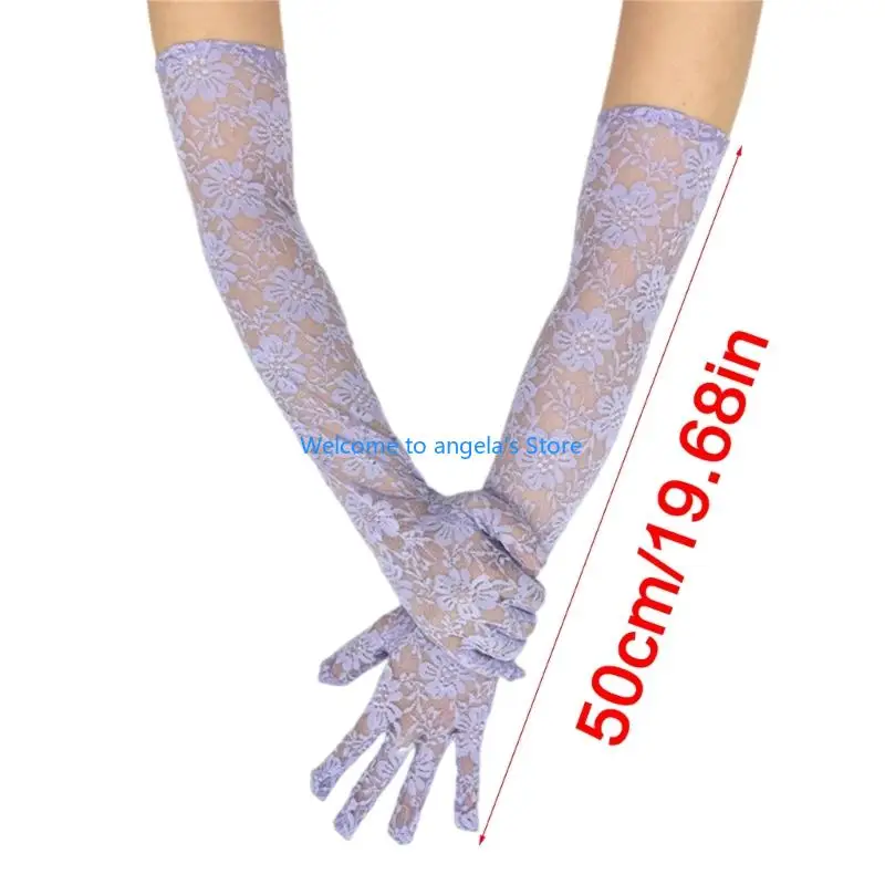 X4YC 2pack الدانتيل تغطية الذراع قفازات القيادة قفازات Screentouch قفازات الزفاف لحفلات الزفاف والحدث