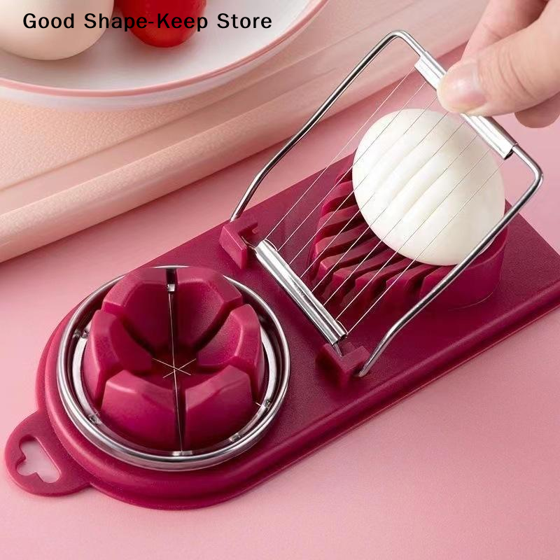  dailyStainless Steel Egg Slicer Multipurpose Multifunctional Kitchen Tool for Cutting Eggs Fruits Veggies Efficiently 