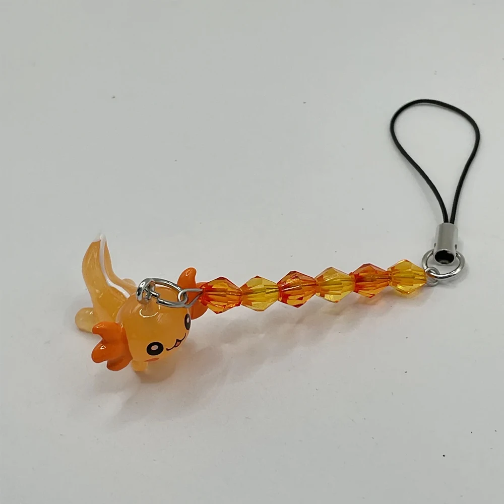 1pcs Cute Resin Axolotl Phone Charm, Kawaii Animal Lanyard Strap, Mobile Phone Chain, Cellphone Accessories