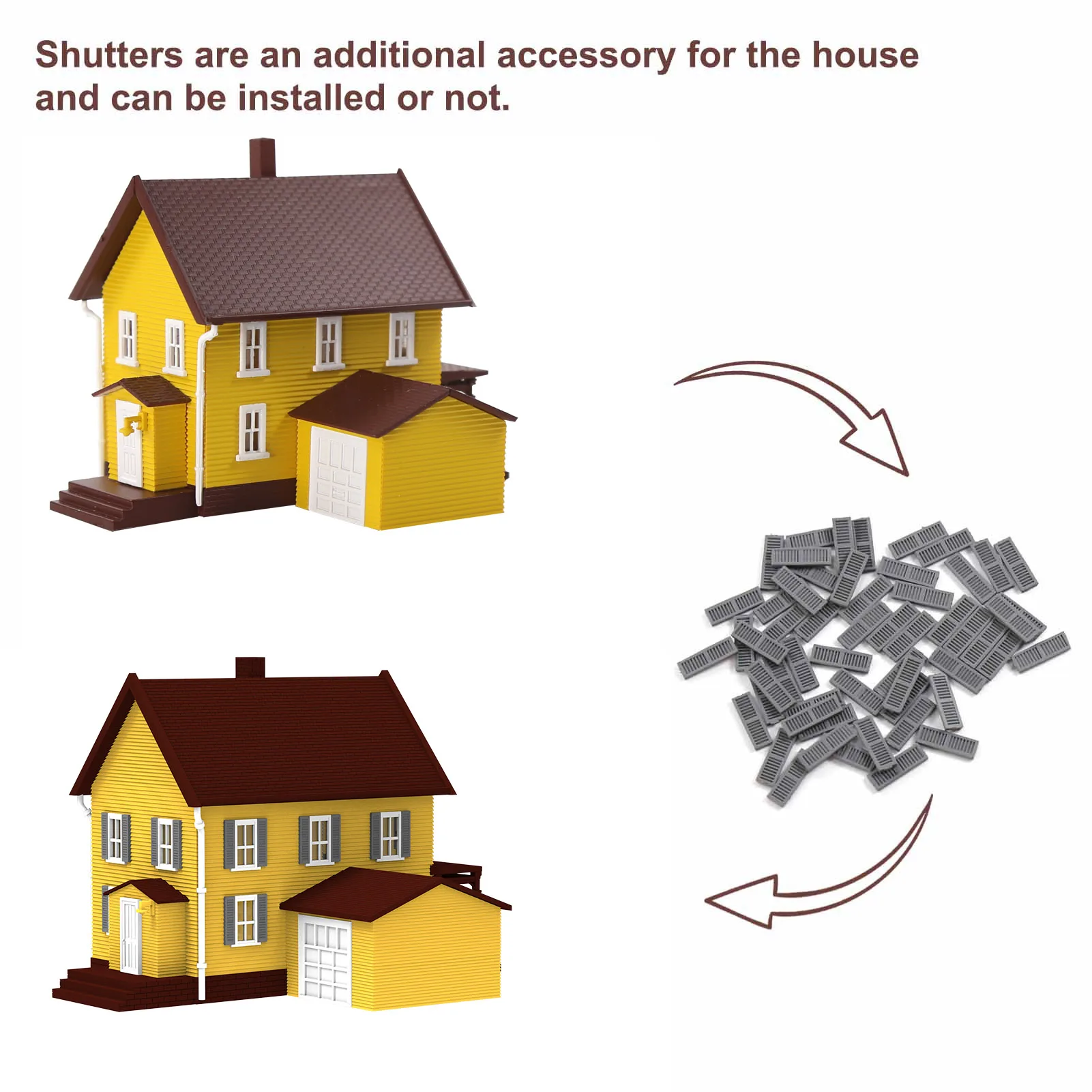 Evemodel N Scale 1:160 Model Dwelling House Kit Two-story with Garage JZN5905
