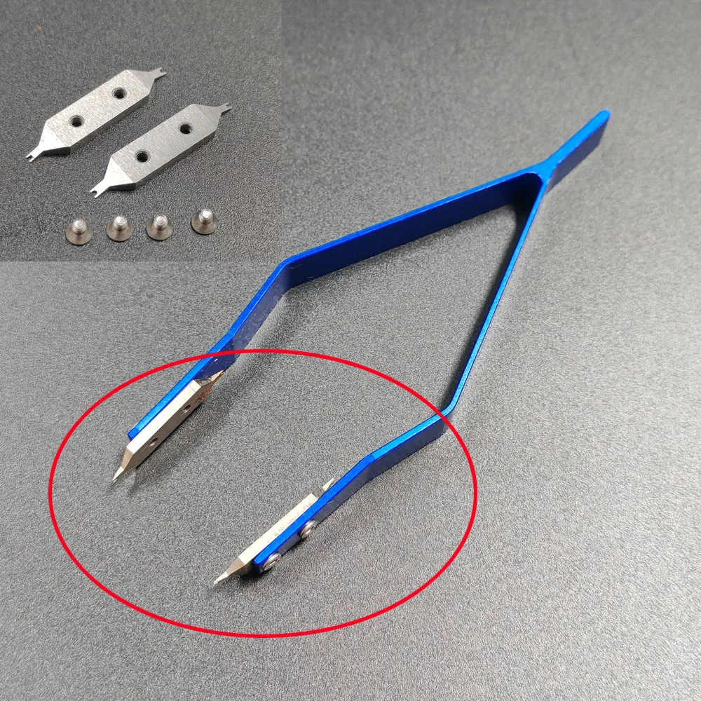 1 Pair Quality Watchband Spring Bar Removal Tweezer Fork Tips Replacement Part Double Sides Forks For BERGEON 7825