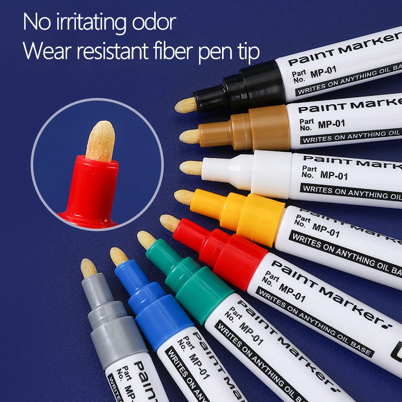 12 لون قلم طلاء دائم مقاوم للماء رائحة منخفضة لطلاء الخشب والزجاج DIY CD الفن القرطاسية مكتب اللوازم المدرسية.