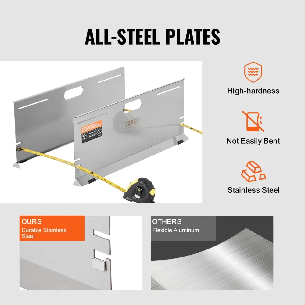 VEVOR Wheel Alignment Tool 2-Pack Alignment Tool Toe Plates Stainless Steel Toe Angle Measurement Tool Plate