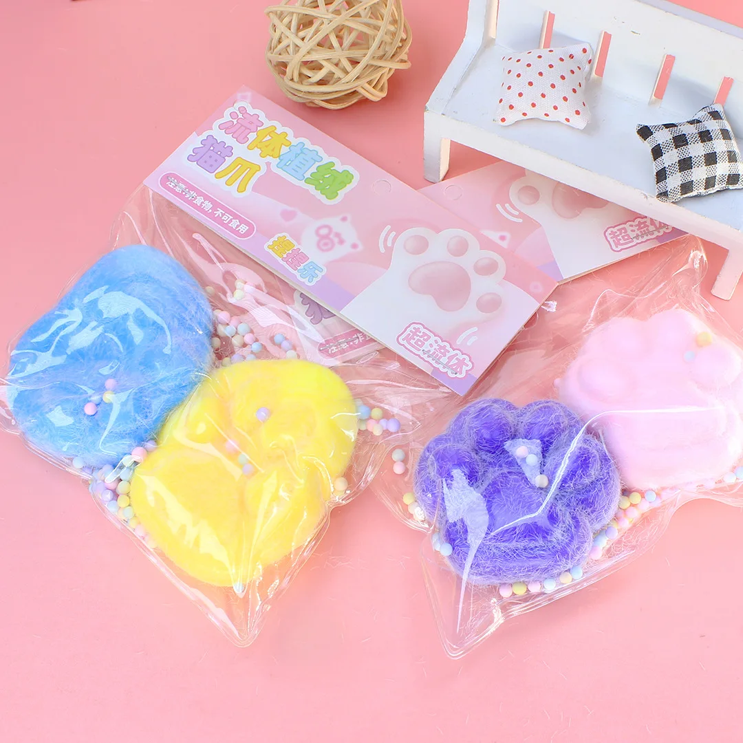 2 unids/bolsa Kawaii lindo gato de peluche pata juguetes para apretar rebote lento juguete de descompresión alivio del estrés relajación para niños juguetes sensoriales
