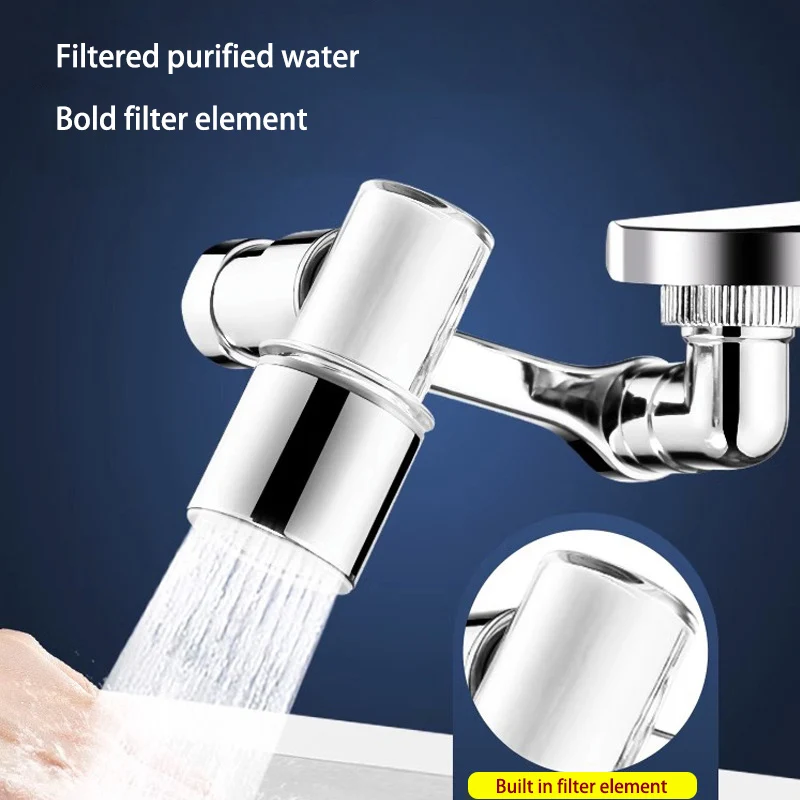 

Pressurized Filtering Mechanical Arm Universal Faucet Water Purification Anti-splash Bubbler Washbasin Rotatable Extender Faucet