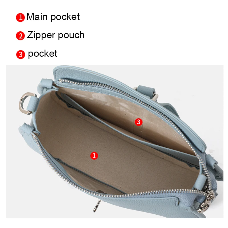 Aidrani first layer cowhide handbag one-shoulder cross-slide bag casual versatile simple commuting genuine leather women's bag