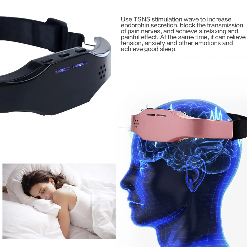 Head Massager Electric Migraine Insomnia Release Headache and Migraine Relief Sleep Aid Machine Therapy Machine Body Relax Care