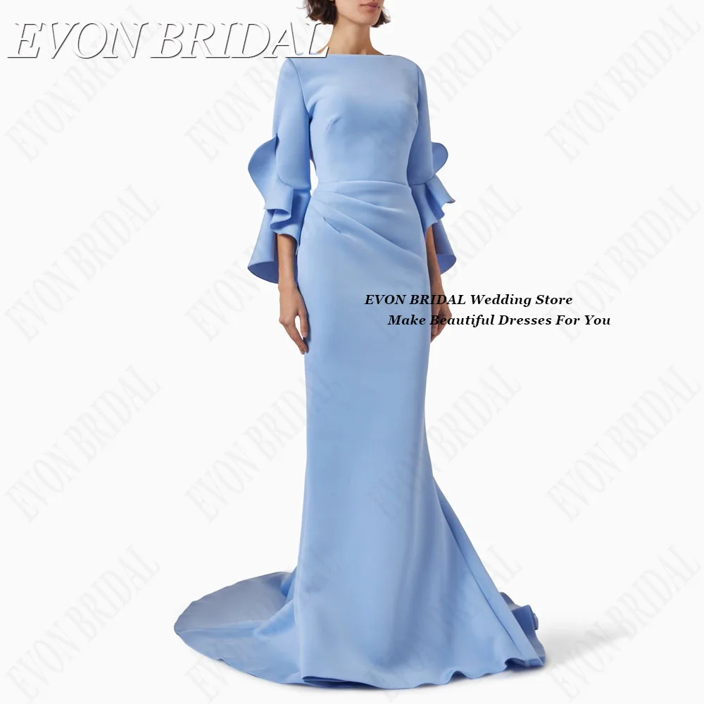 EVON BRIDAL Elegant Mermaid Celebrity Evening Gowns 2024 Dubai Woman Satin vestidos de ocasião Formal Occasion Dresses Custom