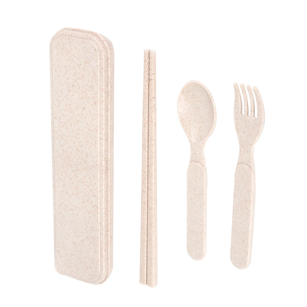 

Children Portable Tableware Set Utensils Toddler Cutlery Camping Hiking Lightweight Storage Case