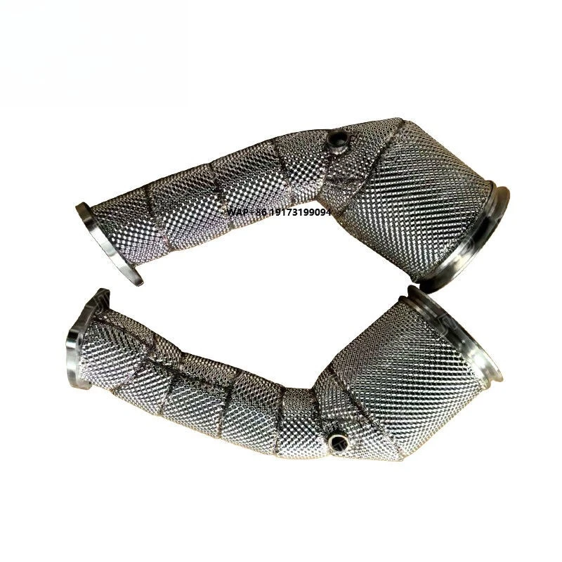 

For RS4 B9 RS5 B9 Downpipe with Professional Heat Wrap Insulation High Flow Exhaust Pipe Turbocharger Part