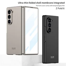 Matte Anti Fingerprints Ultra Thin Folding Case For Samsung Galaxy Z Fold 5 6 Fold6 5G case With Screen Film Protector Cover