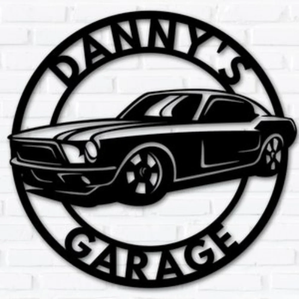 

Personalized Metal Car Garage Name Decor Unique Man Cave Sign Ideal Mechanic Gifts for Workshops and Auto Lovers
