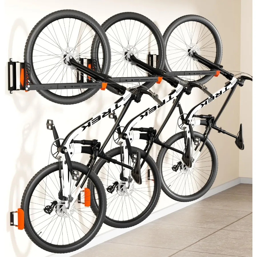 

3-Pack Swivel Bike Rack Wall Mount Bike Hangers for Garage Space-Saving Vertical Bike Holder Holds up to 77 lbs Bicycle Wall Ha
