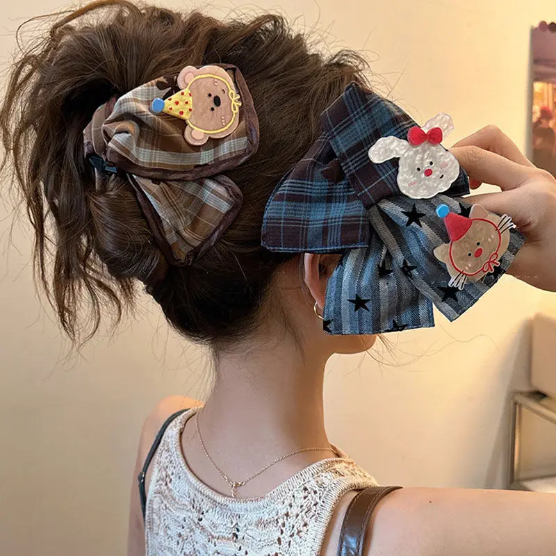 Cute Cartoon Cloth Hair Claws Kawaii Funny Shark Clip Rabbit/Bear/Dog Hairpins Cute Animals Headwear Party Hair Accessories New