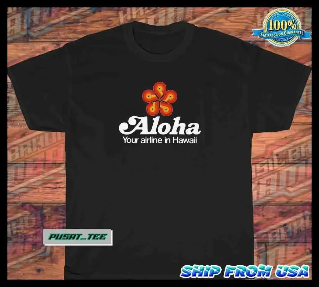 New Item Aloha Airlines American Funny Logo Men's T-Shirt Size S-5XL