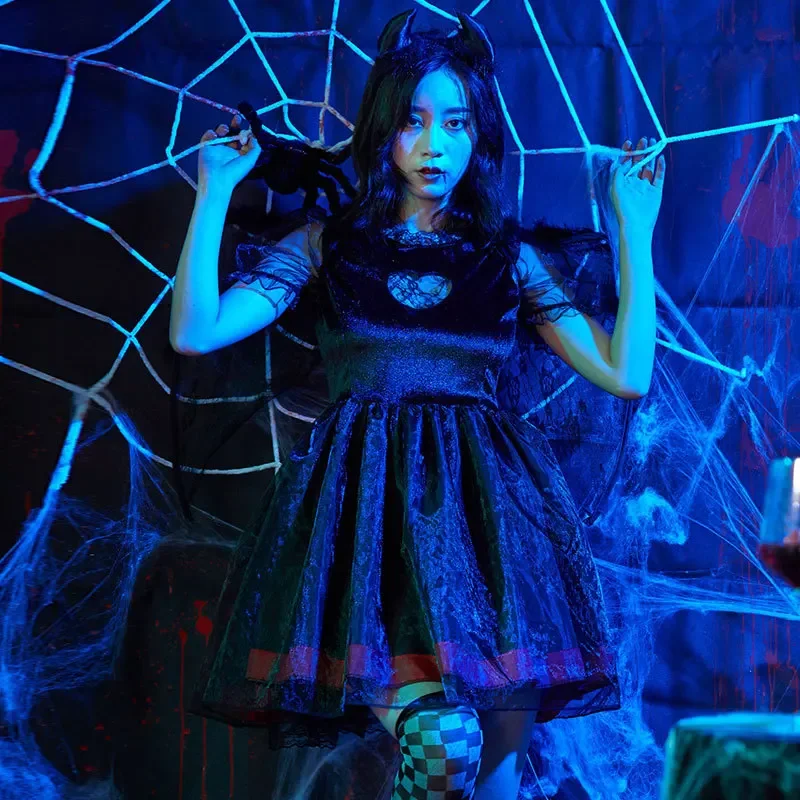 

Angel and Demon Cosplay Costume Winged Skirt Angel Devil Dress For Girls Woman Halloween Party Costumes